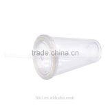 Wholesale Clear Plastic Disposable Straw Cup With Lid, IML Custom Logo Printed Cup With Straw thumbnail-2