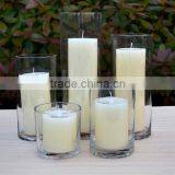 Tall Clear Glass Candle Holder, Cylinder Glass Candlestick