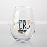 Valentine's Day Gift Stemless Wine Glass, Gold Stemless Wine thumbnail-2