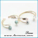 Turquoise Fashion White and Green Color Alloy Cuff Wire Bangle thumbnail-4