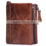 Manufacture Custom Logo Leather Brown Men Formal Wallet and Coin Pocket thumbnail-3