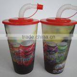 2017 Promotional Item PP Kids Plastic Cups With Straw for Trading thumbnail-4