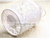 2016 Popular Metal Hollow Out Candle Holder White Metal Lantern Christmas Home Decoration Candlestick Hollow Candle Holders thumbnail-3