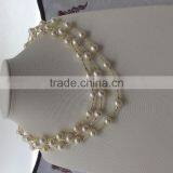 Ladies 8-9mm White Freshwater Pearl Necklace With 14K Gold Chain thumbnail-1