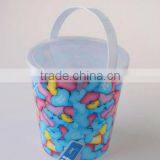 1.6L Colorful PP Plastic Popcorn Bucket With Lid