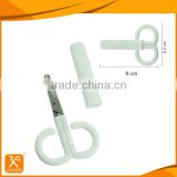 Stainless steel blade plastic handle with safety cap baby scissors