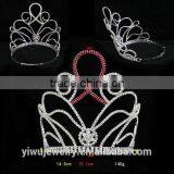 2015 Red Princess Rhinestone Big Pageant Crowns for Sale thumbnail-2