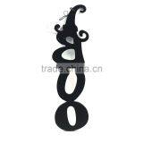 2017 Vintage Colorful BOO Hat Halloween Ghost Hand Carved Wooden Plaque thumbnail-2