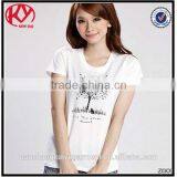 2016 hot selling women white t shirt