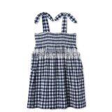 2017 Embroidered Palm Print Design Check Dress Boutique Girl Clothing With Embroidery Patch Childern Frock Model HSD5941 thumbnail-4