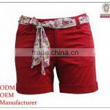 High Fashion Ladies Tight Fit Chino Shorts thumbnail-1