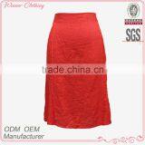 New Design Fahsionable Plus Size Sides Pleated Red Color Maxi Skirt thumbnail-1
