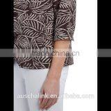 Outdoor Fashion Custom Lady All Over Leaf Print Jacket Wholesale thumbnail-5