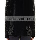 2016 High Quality Lady Fancy Embellished Black Velvet Jacket thumbnail-2