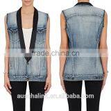 New Arrival Autumn Fashion Design Girls Denim Vest Wholesale thumbnail-6