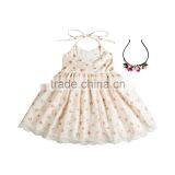 Boutique Baby Clothing Girl Spring Dress Girl Flower Dress With Headband thumbnail-6