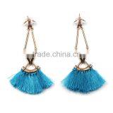 Bohemian Jewelry Vintage Alloy Long Colorful Tassel Charms Earrings for Women thumbnail-4