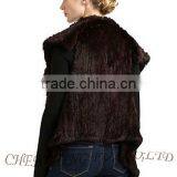 CX-G-B-196A New Design Women Knitting Rabbit Fur Fashion Vest Fur Clothing thumbnail-2