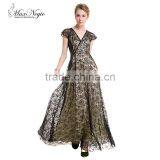 Maxnegio Sexy Black Long Lace Wrap Maxi Evening Dress for Women thumbnail-1