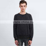 Custom Blank Black Crew Neck Pullover Hoodie Wholesale Plain Hoodies thumbnail-1
