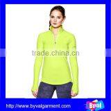 Custom Ladies Running Wear Dry Fit Sport t Shirt Gym Clothing Breathable Half Zip Shirts thumbnail-5