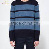 Stripe Crewneck Long Sleeve Pattern Knitted Sweater Pullover For Men thumbnail-1
