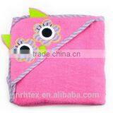 Eco-friendly Embroidery Designs Ring Spun Cotton Velour Wholesale Hooded Baby Towel for Bathroom thumbnail-4