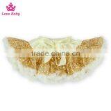 Tulle Sequin Puffy TuTu Skirt Baby Girl Gilttery Golden Sequin Dance Wear Girls Fashion Dress With Ribbon Bow DR6011507 thumbnail-1