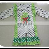 2016 Wholesale Hot Pink Baby Rompers Cute Cotton Seersucker Baby Heart Pattern Ruffles Rompers Soft Baby Girl Cotton Romper thumbnail-3