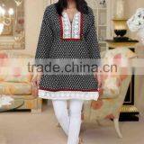 Black & White Latest Kurti Designs for Girls for Stitching 2014 thumbnail-1