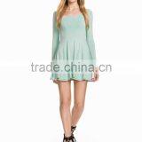 High Quality Long Sleeve Round Neck Skater Dress Cheap Jersey Dress thumbnail-4