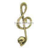 Charm Pendants Musical Note & Halloween Skull Antique Bronze Message Carved 4.1x1.5cm thumbnail-1