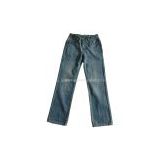 Man\'s Jeans with Sandblast and Monkey Wash, Black Denim