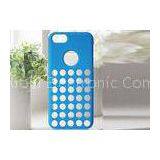 Rubber Apple iPhone Protective Cases Blue Perforated Mobile Phone Shells