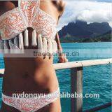 Pink Tassel Leaves Swimwear Bikini/ Latest Fashion Black Red Tassel Bikini Swimwear