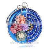 Blue Rhinostone Flower Clutch Bag /ygm Silver Gold Red Portable Purse Evening Bag / Gorgeous Bridal Wedding Purse Party Handbag thumbnail-1