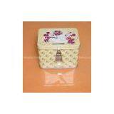 Tin Coin Box With Lock, Coin Can, Square Tin Money Box