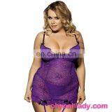 Three Color Four Size Lace See Through Sexy Lingerie for Fat Women thumbnail-5