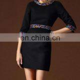 Beaded Woolen Dress Ladies Korean Dress New Fashion thumbnail-5