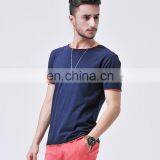 T-MT012 Navy Blue Basic Design Broken Collar Contrast Color Mens T-Shirt thumbnail-2