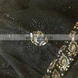 Black Colour Lycra (Stretchable) With Printed Satin & Net / Latest Fashionable Diamond Stone Work Stylish Burkha (dubai Abaya) thumbnail-4
