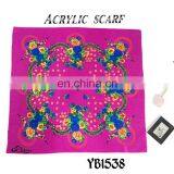 2016 Latest Design Fashion South Africa Lady Scarf, Hard Feeling Acrylic Scarf, Printed Hijab, 100%Polyester Square Scarf thumbnail-1