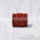 Faceted Colored Crystal Beads Wrap Chain Gold Plated Wire Chain for Jewelry Diy thumbnail-3