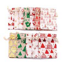 Christmas Gift Bundle Pocket Cotton Drawstring Candy Packaging Bag Halloween Gift Bag Christmas Decoration Bag thumbnail-2