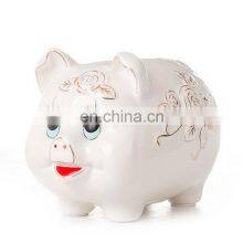 Children Gift Home Decoration Rose Colorful Pig Shape Ceramic Money Box Saving Box thumbnail-5