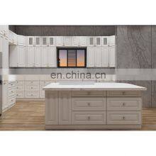 White Classic Style Solid Wood Wooden Kitchen Cabinet With Marble Countertop thumbnail-4