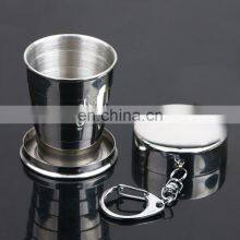 Best Selling Stainless Steel Collapsible Cup With Keychain, Camping Folding Cup thumbnail-5