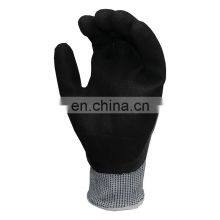 Double Dipped Sandy Nitrile Finish Gloves Nitrile Coated Safety Work Gloves Waterproof thumbnail-3