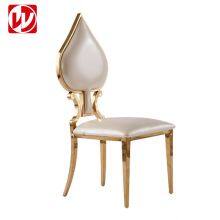 Hotel Restaurant Furniture Used Gold Stainless Steel Banquet Chair Heart Back Design Wedding Chairs thumbnail-2
