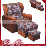 Beiqi Guangzhou European Antique Style Floral Print Pedicure Chair Foot Massage Sofa Chair for Sale